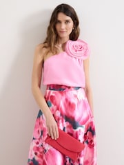 Phase Eight Pink Suede Clutch Bag - Image 5 of 5