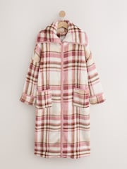 Pink Check Full Zip Teddy Robe - Image 6 of 8