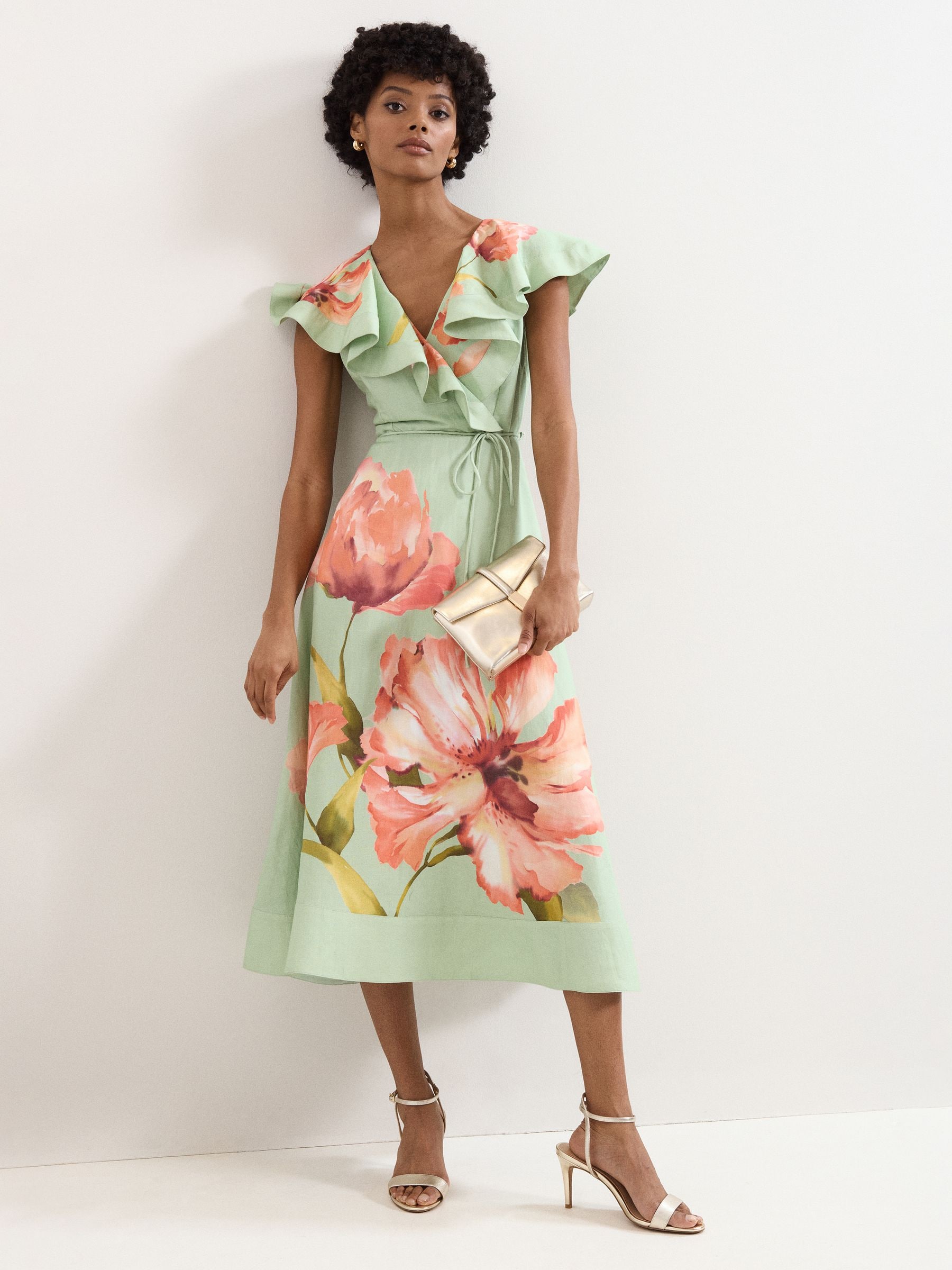 Phase Eight Women's Petite Matilda Midi Dress in Mint | Size: 18 - Image 1