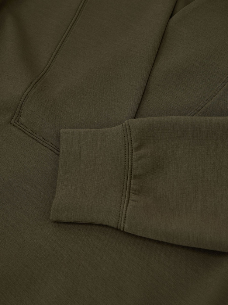 Reiss Khaki Green Annabel Premium Interlock Shawl-Neck Sweatshirt with Modal - Image 6 of 6 Reiss Khaki Green Annabel Premium Interlock Shawl-Neck Sweatshirt with Modal - Image 6 of 6