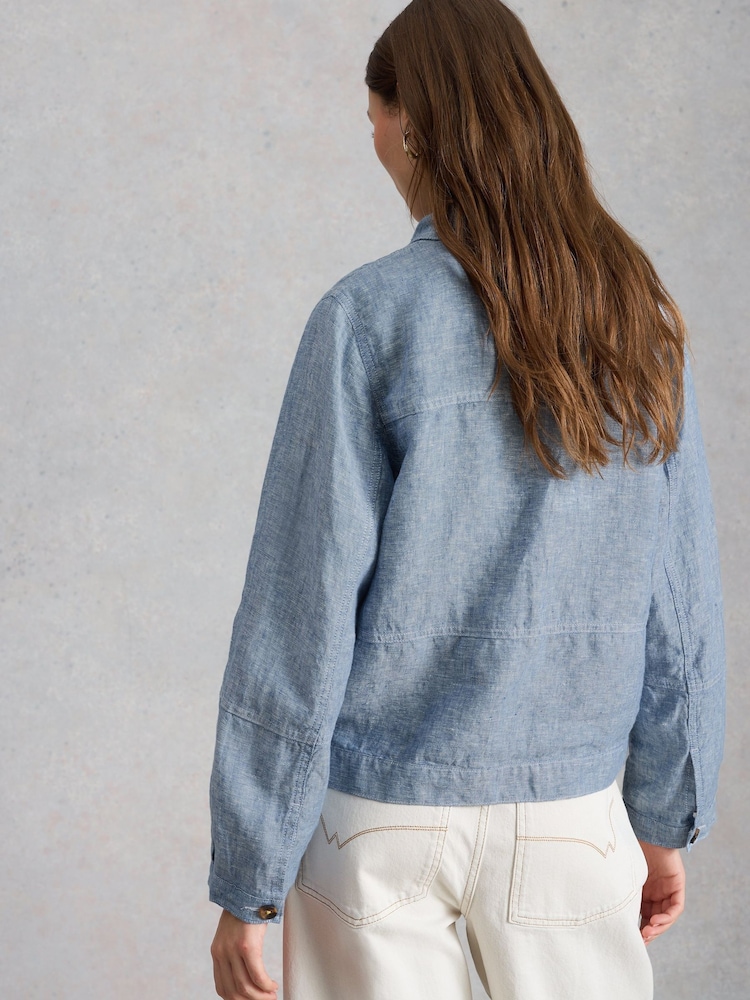 White Stuff Blue Camille Linen Jacket - Image 2 of 6 White Stuff Blue Camille Linen Jacket - Image 2 of 6