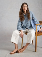 White Stuff Blue Camille Linen Jacket - Image 3 of 6