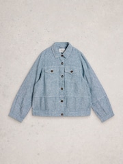 White Stuff Blue Camille Linen Jacket - Image 5 of 6