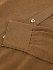 Reiss Camel Simi Merino Wool V-Neck Cardigan - Image 6 of 6