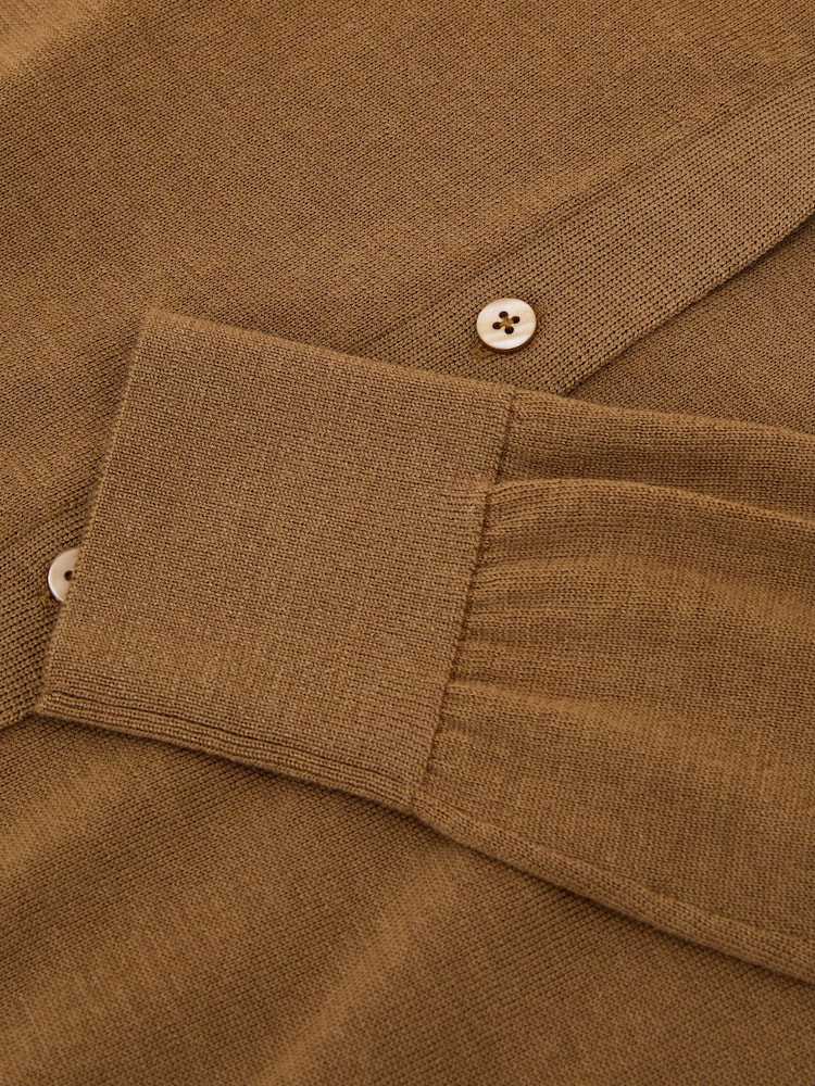 Reiss Camel Simi Merino Wool V-Neck Cardigan - Image 6 of 6 Reiss Camel Simi Merino Wool V-Neck Cardigan - Image 6 of 6