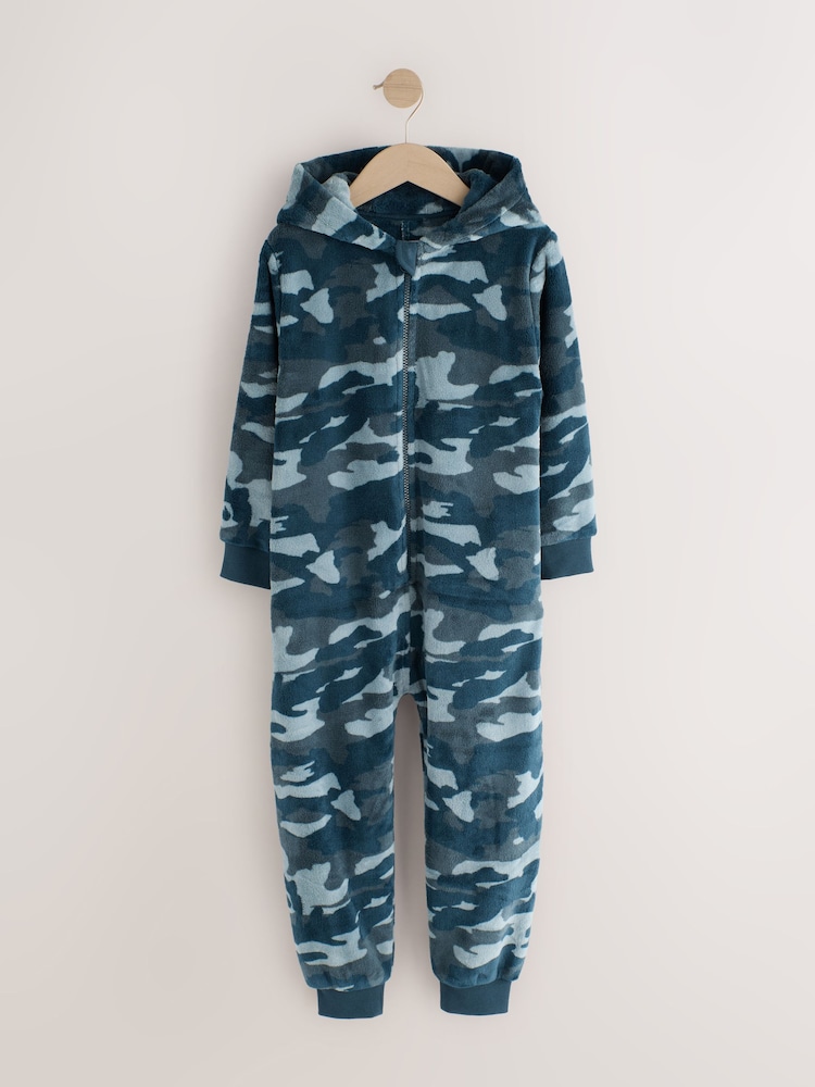 Khaki Camo Fleece All-In-One (3-16yrs) - Image 1 of 5 Khaki Camo Fleece All-In-One (3-16yrs) - Image 1 of 5