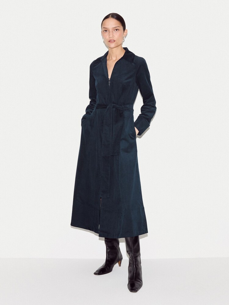 Jigsaw Blue Baby Cord Shirt Dress - Image 2 of 5 Jigsaw Blue Baby Cord Shirt Dress - Image 2 of 5