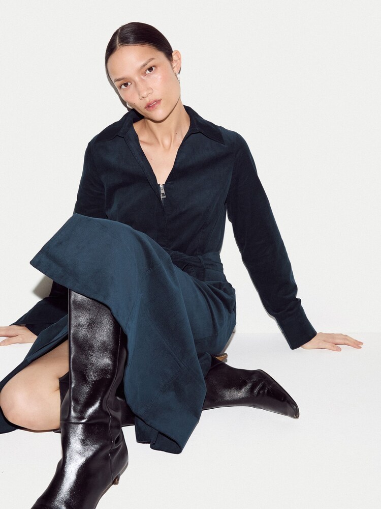 Jigsaw Blue Baby Cord Shirt Dress - Image 5 of 5 Jigsaw Blue Baby Cord Shirt Dress - Image 5 of 5