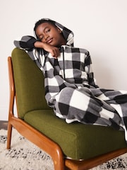 Navy/Ecru Check Fleece All-In-One (3-16yrs) - Image 3 of 5