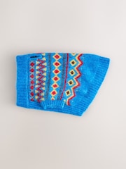 Blue/Multi Fairisle Knitted Pet Jumper with Wool - Image 5 of 9