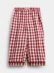 JoJo Maman Bébé Burgundy Gingham Christmas Woven Pyjamas - Image 7 of 9