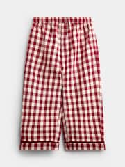 JoJo Maman Bébé Burgundy Gingham Christmas Woven Pyjamas - Image 8 of 9