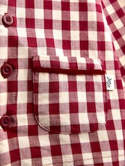 JoJo Maman Bébé Burgundy Gingham Christmas Woven Pyjamas - Image 9 of 9