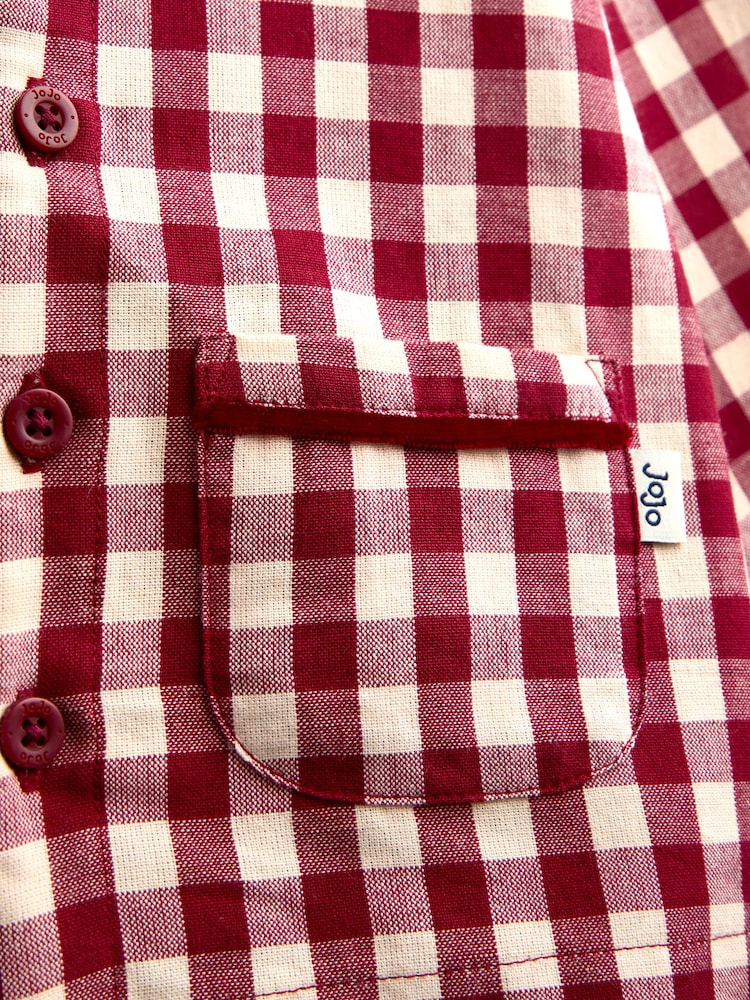 JoJo Maman Bébé Burgundy Gingham Christmas Woven Pyjamas - Image 9 of 9 JoJo Maman Bébé Burgundy Gingham Christmas Woven Pyjamas - Image 9 of 9