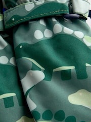 JoJo Maman Bébé Green Dinosaur Fleece Lined Mittens - Image 4 of 4