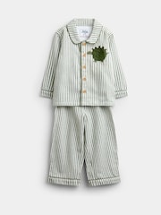 Jojo Maman Bébé Green Dinosaur Woven Pyjamas - Image 1 of 6