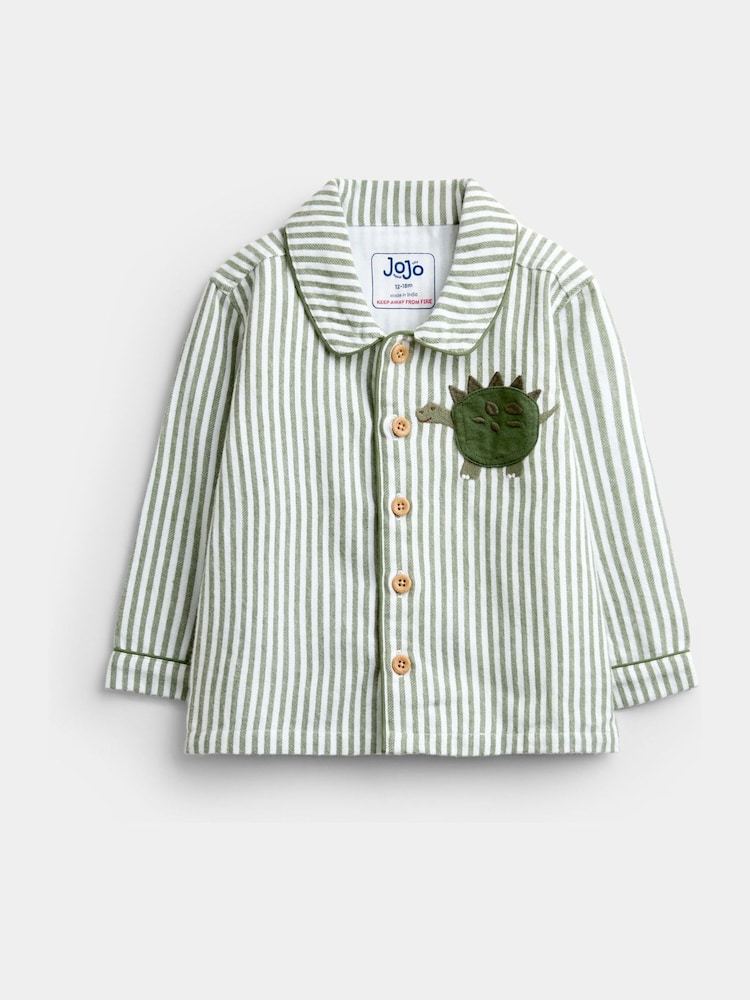 Jojo Maman Bébé Green Dinosaur Woven Pyjamas - Image 2 of 6 Jojo Maman Bébé Green Dinosaur Woven Pyjamas - Image 2 of 6