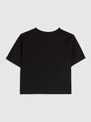 River Island Black Patchwork Crop T-Shirt - Image 2 of 4