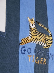 River Island Blue Abbie Rosie Oversized Stripe Rugby Shirt - Image 3 of 4