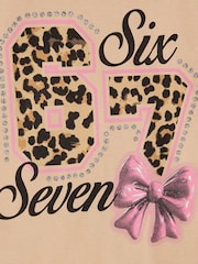 River Island Brown Frill T-Shirt And Kickflare Set - Image 4 of 5