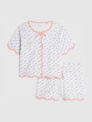 River Island White Ditsy Scallop Pointelle Pyiamas - Image 1 of 5