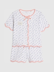 River Island White Ditsy Scallop Pointelle Pyiamas - Image 3 of 5