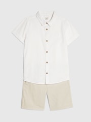 River Island Ensemble chemise élégante à manches courtes et short chino - Image 1 de 5