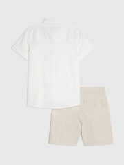 River Island Ensemble chemise élégante à manches courtes et short chino - Image 3 de 5