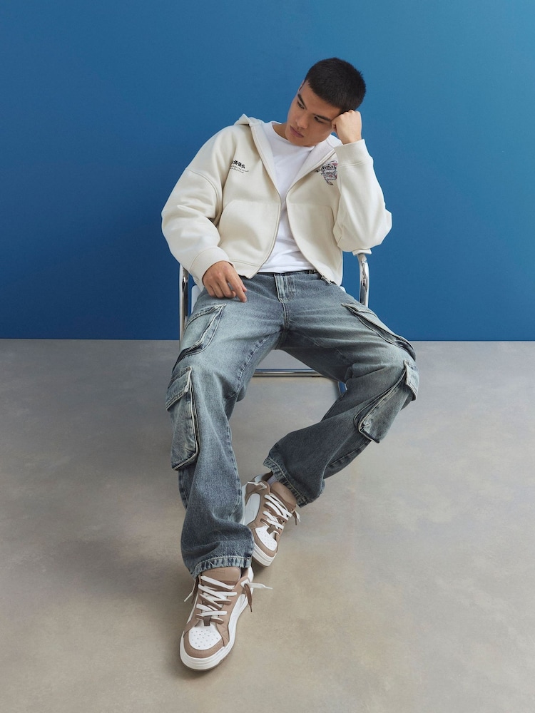 هودي بقصة واسعة بتصميم ياباني من River Island - صورة 4 من 4