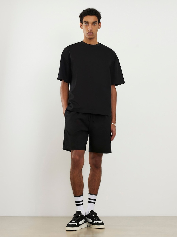 River Island Natural Boxy Fit Montpellier T-Shirt & Shorts Set - Image 2 of 4