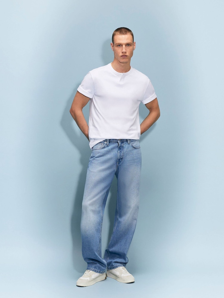 River Island Loose Fit Mid Wash Jeans - Imagen 1 de 4