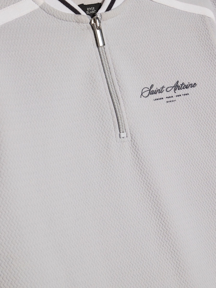 River Island Grey Slim Fit Baseball Polo & Shorts Set - Image 6 of 6