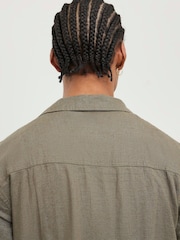 River Island Green Linen Blend Revere Shirt - Image 4 of 4