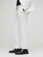 River Island White Slim Fit Tux Suit Trousers - Image 3 of 4