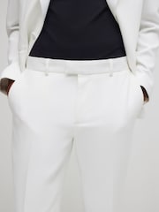 River Island White Slim Fit Tux Suit Trousers - Image 4 of 4