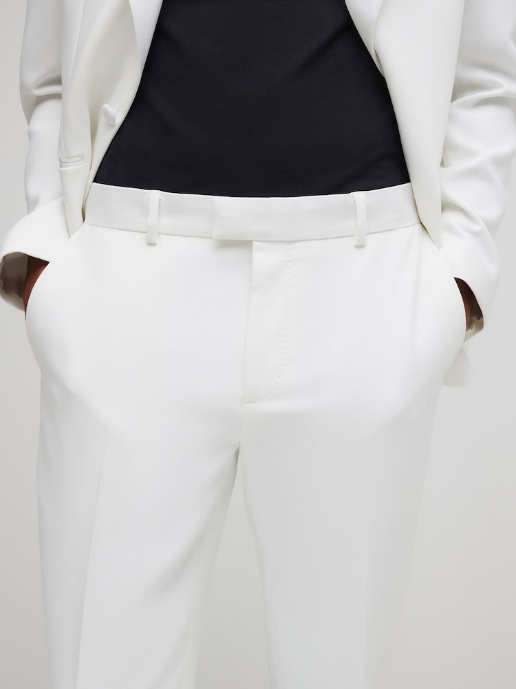 River Island White Slim Fit Tux Suit Trousers - Image 4 of 4