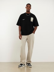 River Island Black Oversized Landscape Patch T-Shirt - Image 3 of 4