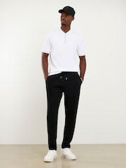 River Island White Slim Fit Baseball Polo Shirt - Image 2 of 4