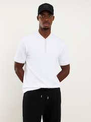 River Island White Slim Fit Baseball Polo Shirt - Image 3 of 4
