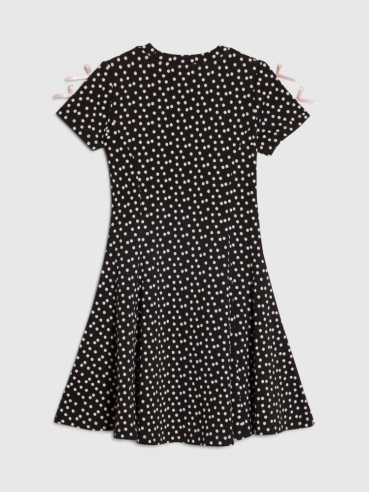 River Island Black Polka Dot Cut Out Dress - Image 2 of 4