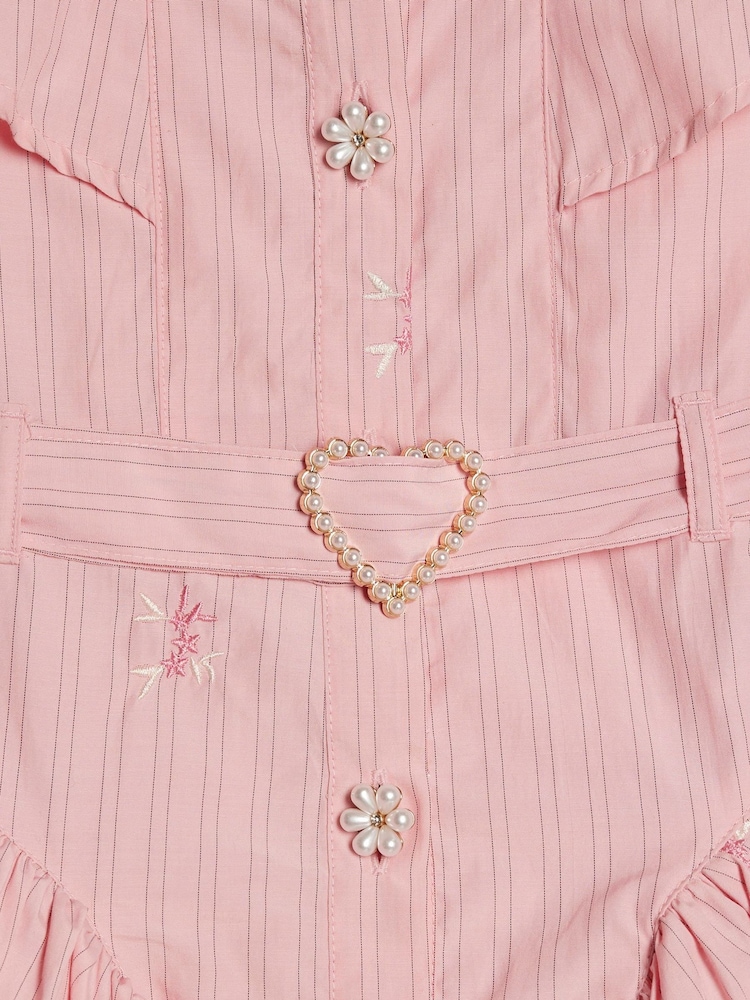 River Island Pink Stripe Prom Dress - Image 6 of 6