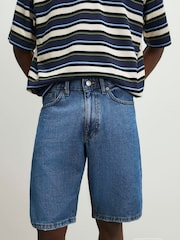 River Island Regular Fit Mid Wash Shorts - Imagen 1 de 4