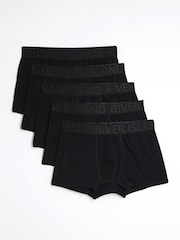 River Island Black Jacquard Waistband Trunks 5 Pack - Image 1 of 4