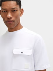 River Island White Slim Fit Waffle Pocket T-Shirt - Image 2 of 4