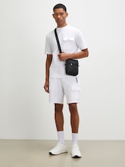 River Island White Slim Fit Waffle Pocket T-Shirt - Image 3 of 4