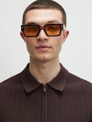River Island Brown Muscle Fit Rib Polo Shirt - Image 4 of 4