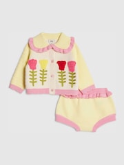 River Island Yellow Tulip Knitted Bloomer Set - Image 1 of 5