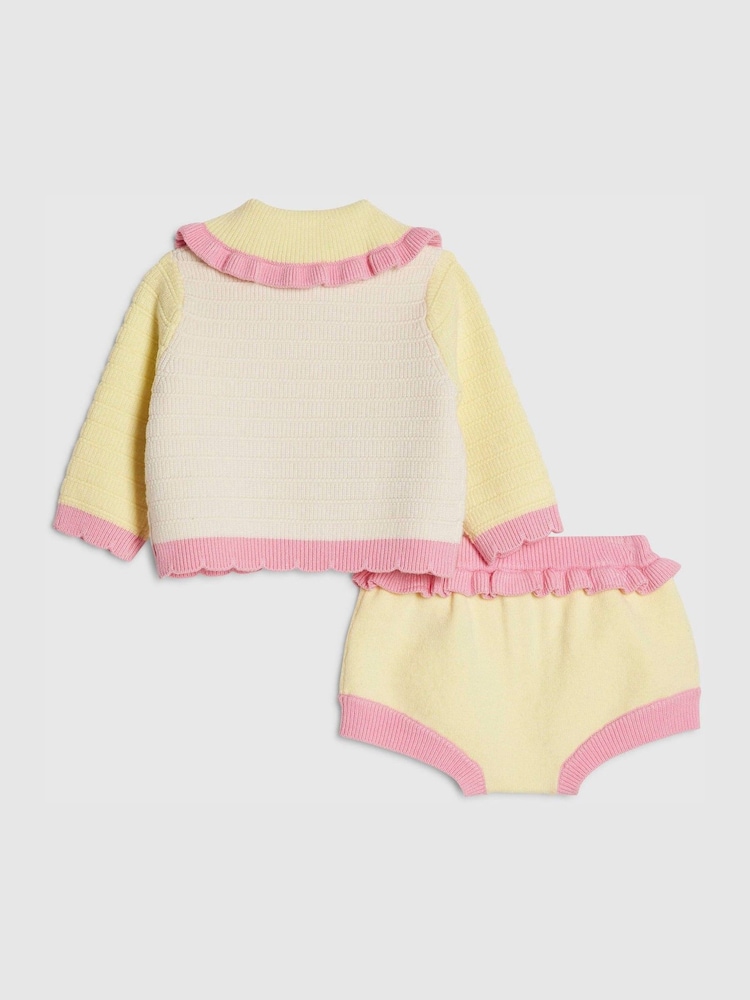River Island Yellow Tulip Knitted Bloomer Set - Image 2 of 5 River Island Yellow Tulip Knitted Bloomer Set - Image 2 of 5