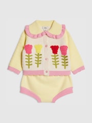 River Island Yellow Tulip Knitted Bloomer Set - Image 3 of 5