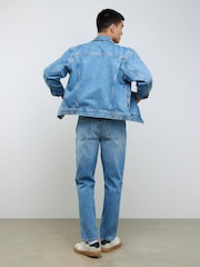 River Island Blue Tapered Fit Mid Wash Jeans - Image 2 of 4
